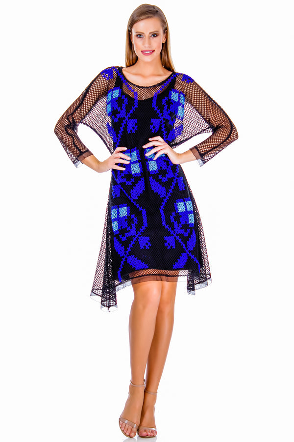 Rochie plasa cu broderie AV-147