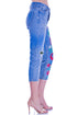 Pantaloni denim cu broderie I-53