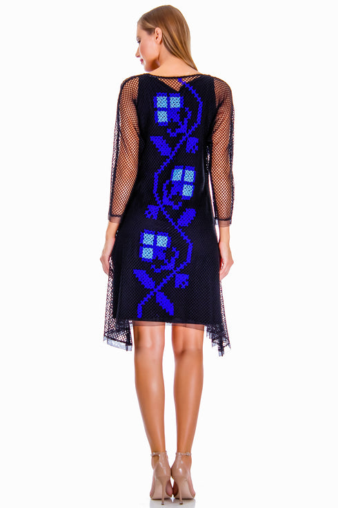 Rochie plasa cu broderie AV-147