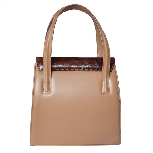 Poseta piele si stofa brodata freeshipping - Liza Panait Online Boutique