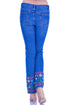 Pantalon denim cu broderie I-55