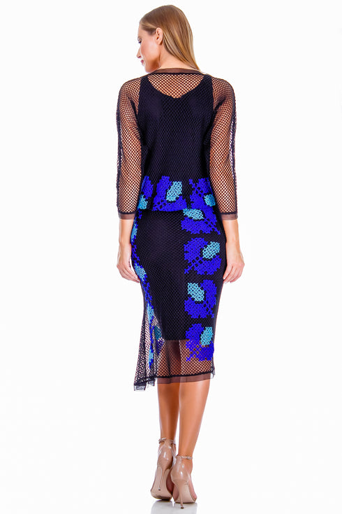 Rochie plasa cu broderie AV-148