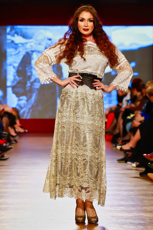 Rochie dantela cu broderie RM-16