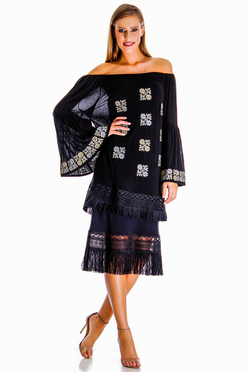 Rochie jerse negru AV-155