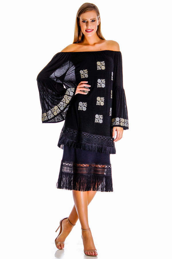 Rochie jerse negru AV-155