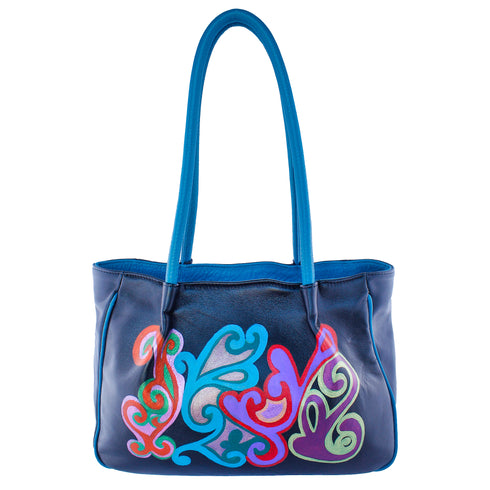 Poseta piele pictata  Liza Panait Online Boutique Liza Panait Online Boutique