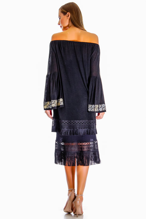 Rochie jerse negru AV-155