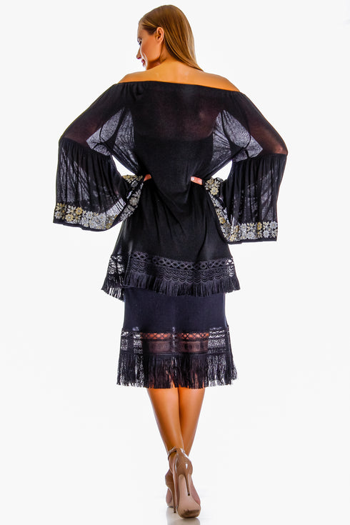 Rochie jerse negru AV-155