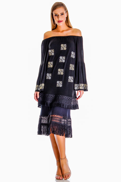 Rochie jerse negru AV-155