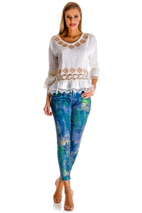 Bluza panza topita alba AV-156