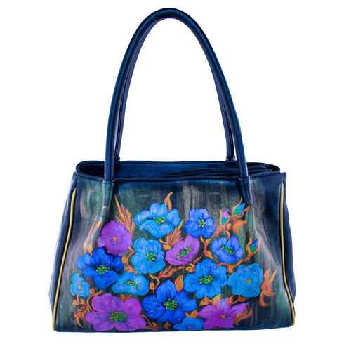 Poseta piele pictata  Liza Panait Online Boutique Liza Panait Online Boutique