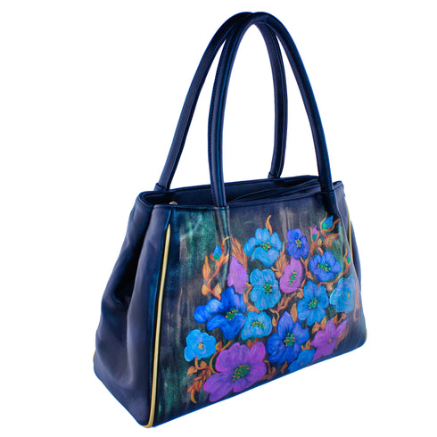 Poseta piele pictata  Liza Panait Online Boutique Liza Panait Online Boutique