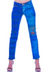 Pantalon denim cu broderie I-63
