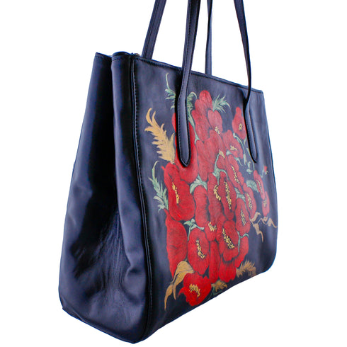 Poseta piele pictata freeshipping - Liza Panait Online Boutique