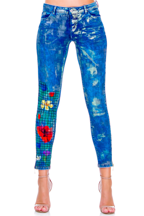 Pantaloni denim albastru AV-158b