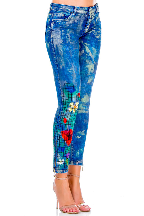 Pantaloni denim albastru AV-158b