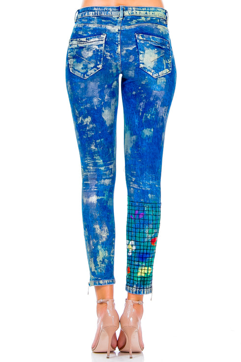 Pantaloni denim albastru AV-158b