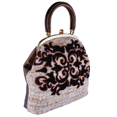 Geanta piele si stofa freeshipping - Liza Panait Online Boutique