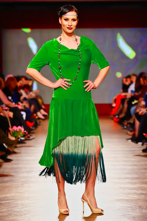 Rochie catifea cu franjuri RM-25