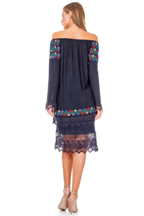 Rochie jerse cu broderie AV-161