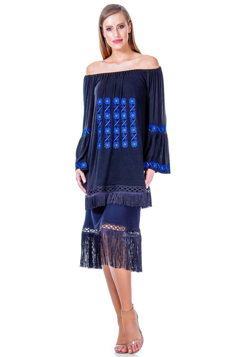 Rochie jerse cu broderie AV-162