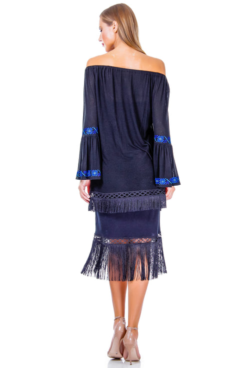 Rochie jerse cu broderie AV-162