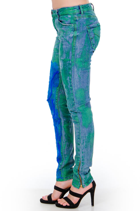 Pantaloni denim impasliti  Liza Panait Liza Panait Online Boutique