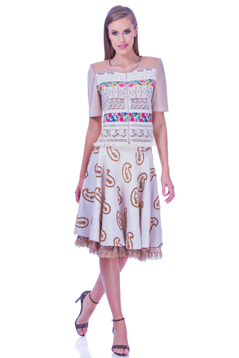 Bluza catifea bej I-73