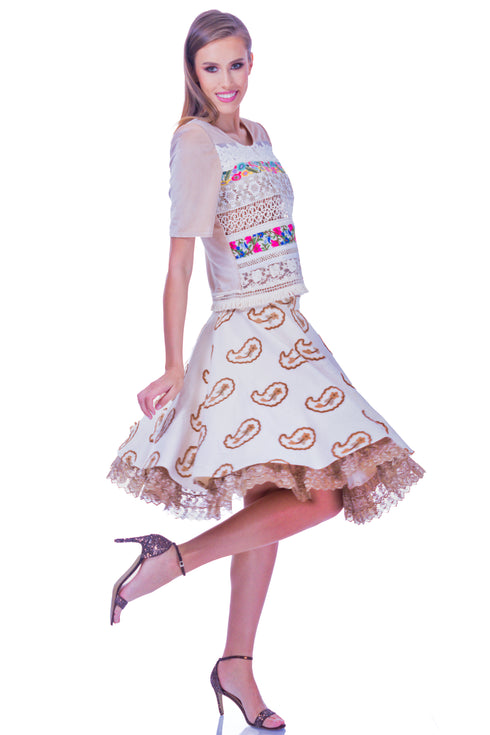 Bluza catifea bej I-73