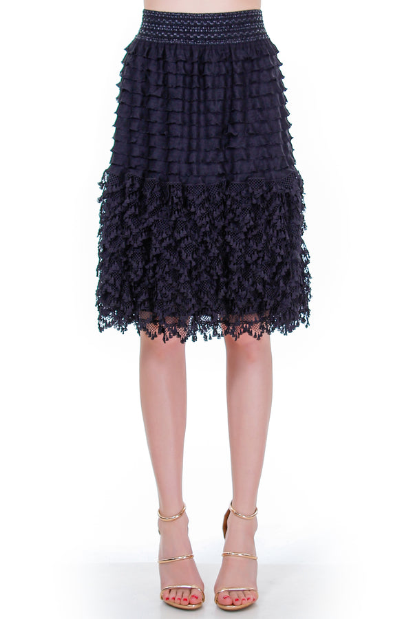 Fusta jerse si dantela Liza Panait Liza Panait Online Boutique