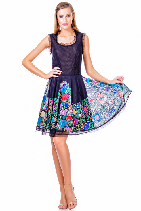 Rochie tul pictata manual A-201-38