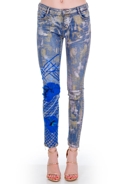 Pantaloni pictati freeshipping - Liza Panait Online Boutique