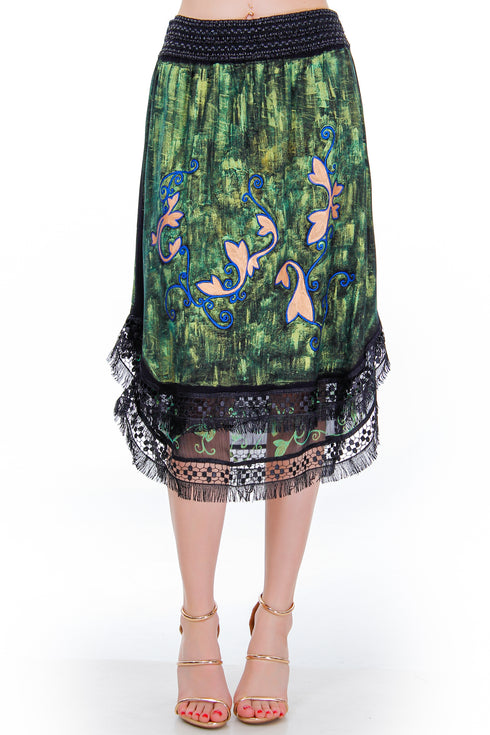 Fusta jerse pictat Liza Panait Liza Panait Online Boutique