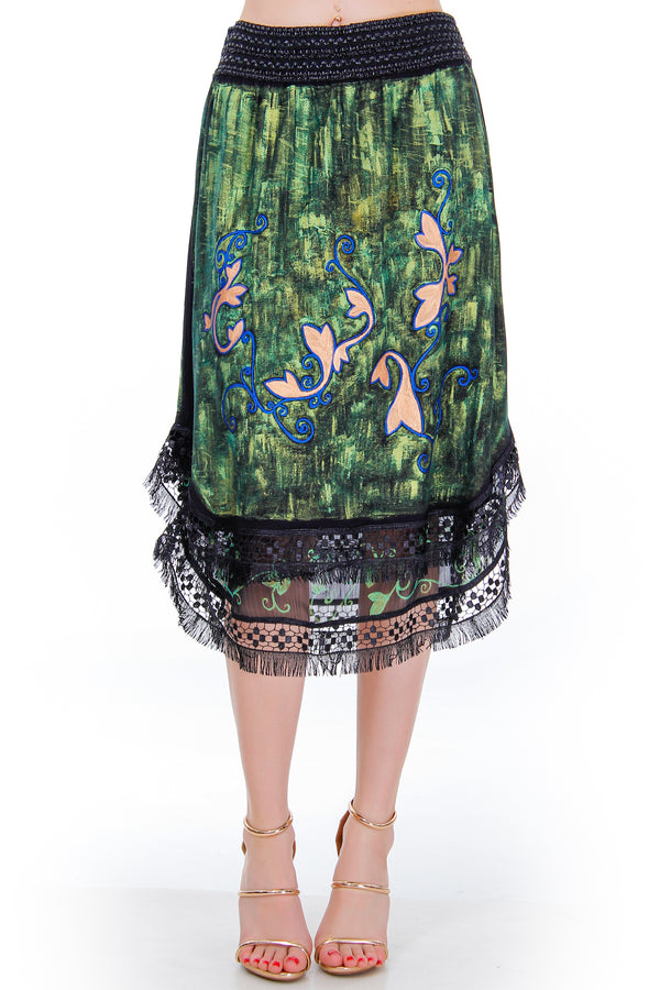 Fusta jerse pictat Liza Panait Liza Panait Online Boutique