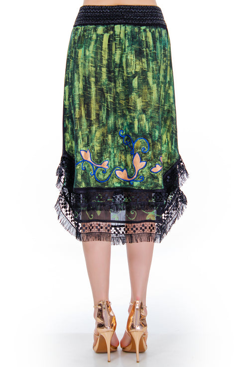 Fusta jerse pictat Liza Panait Liza Panait Online Boutique