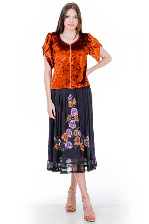 Fusta vascoza pictata Liza Panait Liza Panait Online Boutique