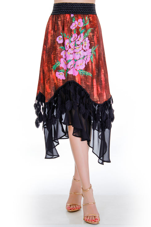 Fusta jerse pictat Liza Panait Liza Panait Online Boutique