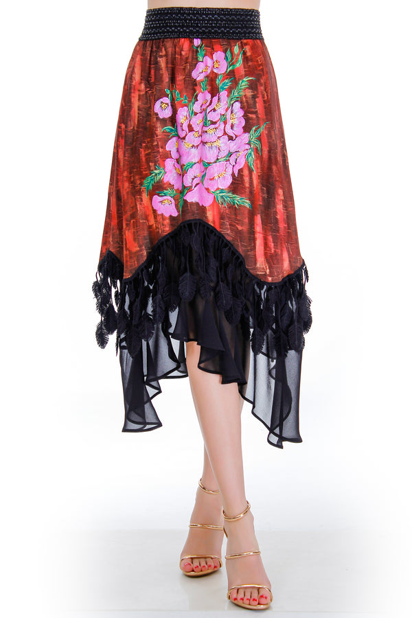 Fusta jerse pictat Liza Panait Liza Panait Online Boutique