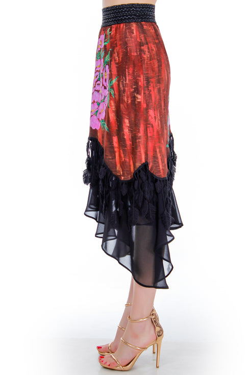 Fusta jerse pictat Liza Panait Liza Panait Online Boutique