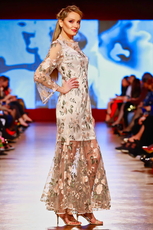 Rochie dantela cu broderie RM-32