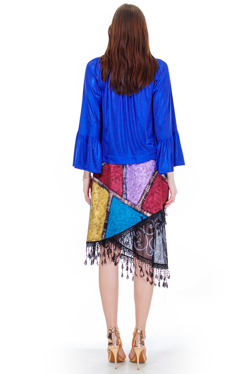 Fusta jerse albastru Liza Panait Liza Panait Online Boutique