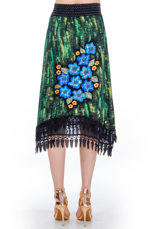 Fusta jerse pictat Liza Panait Liza Panait Online Boutique