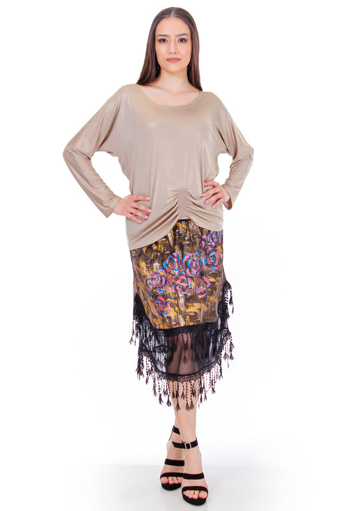 Fusta jerse pictata freeshipping - Liza Panait Online Boutique