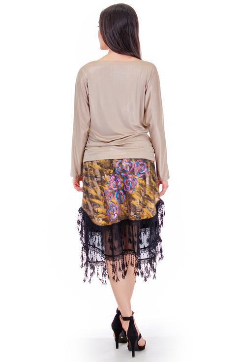 Fusta jerse pictata freeshipping - Liza Panait Online Boutique