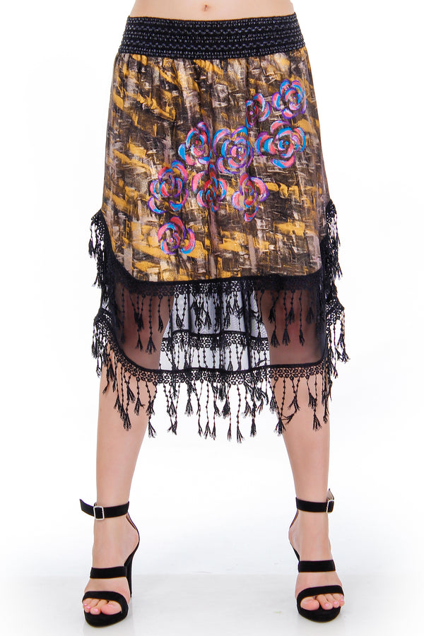 Fusta jerse pictata freeshipping - Liza Panait Online Boutique