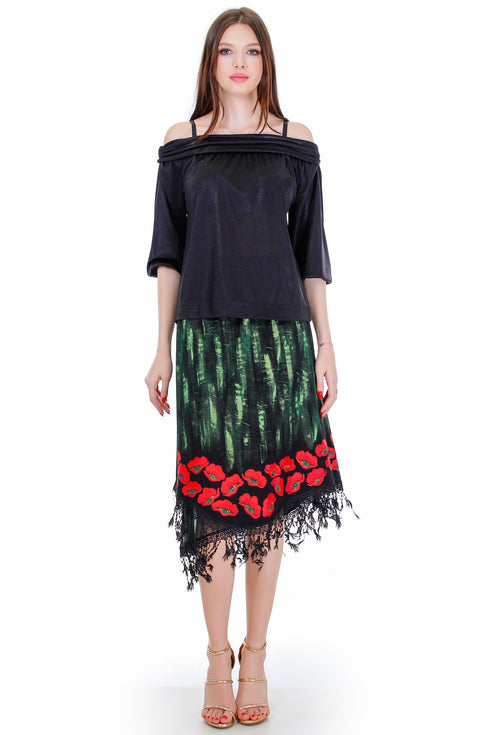 Fusta pictata jerse Liza Panait Liza Panait Online Boutique