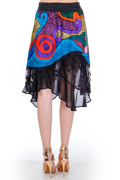 Fusta jerse pictata freeshipping - Liza Panait Online Boutique