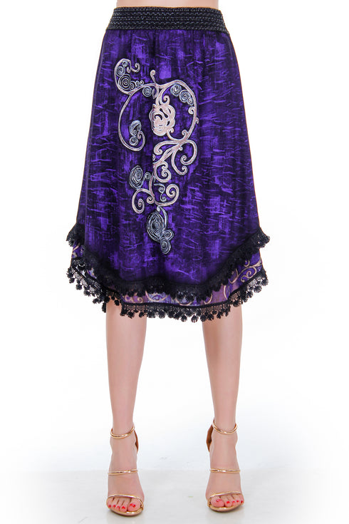 Fusta jerse pictat Liza Panait Liza Panait Online Boutique