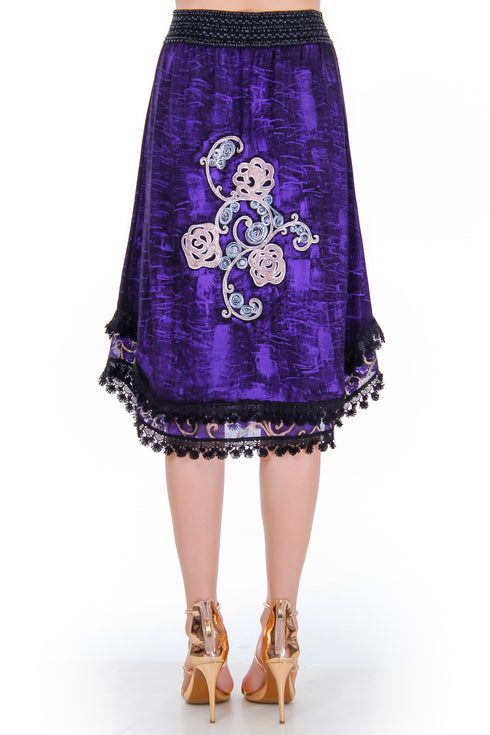 Fusta jerse pictat Liza Panait Liza Panait Online Boutique