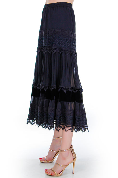 Fusta voal cu aplicatii Liza Panait Liza Panait Online Boutique